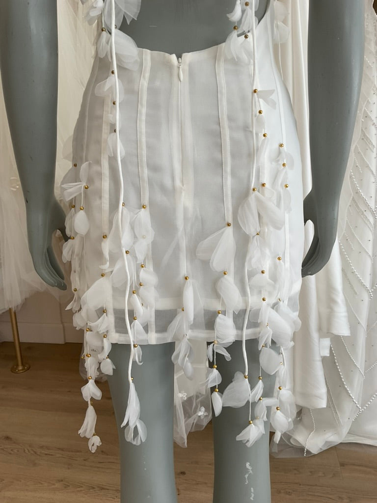 Heiress Beverly Hills - Chiffon Mini Dress with cascading petals (S)
