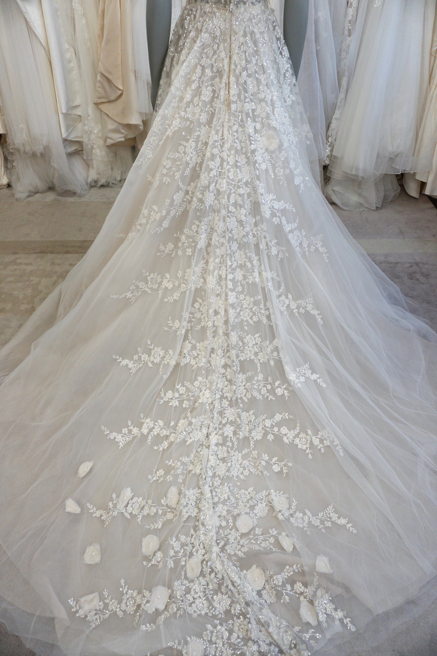 Mira Zwillinger - Beaded Illusion Tulle A-line