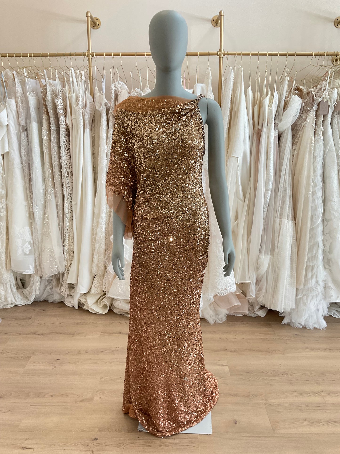 Jenny Packham - Asymmetrical Sequin Gown