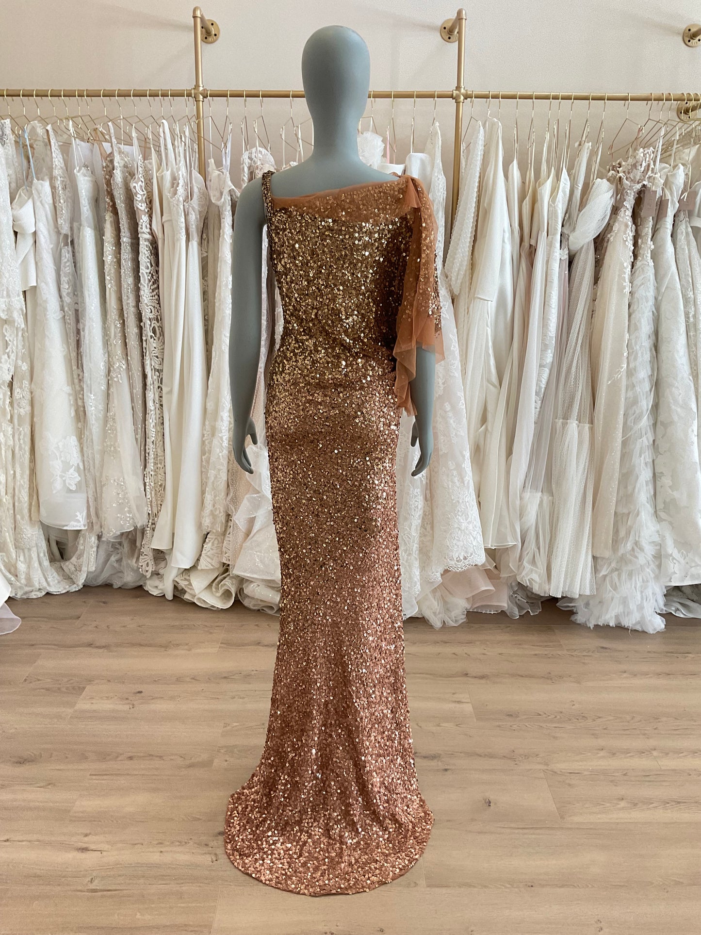 Jenny Packham - Asymmetrical Sequin Gown