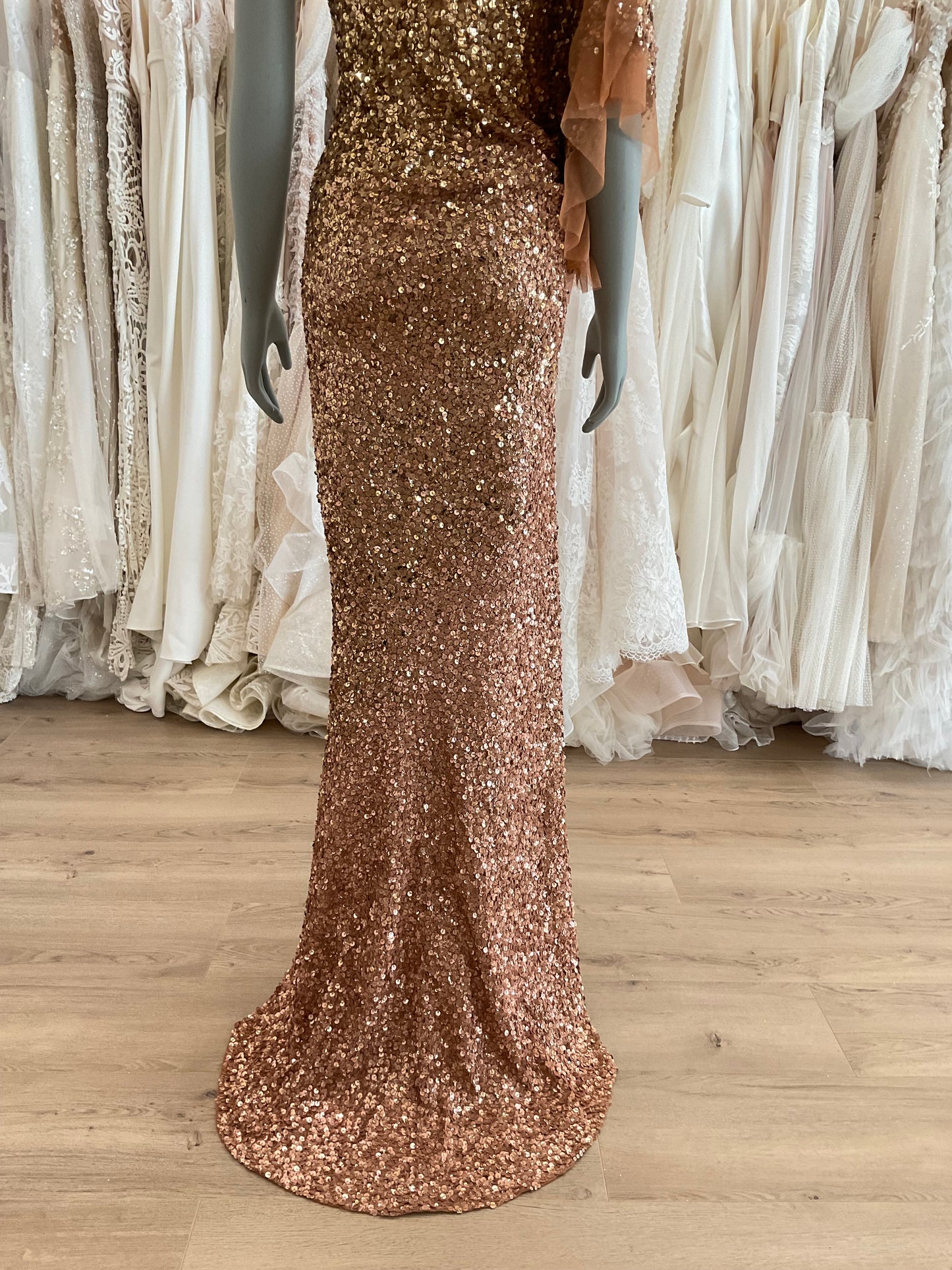 Jenny Packham - Asymmetrical Sequin Gown