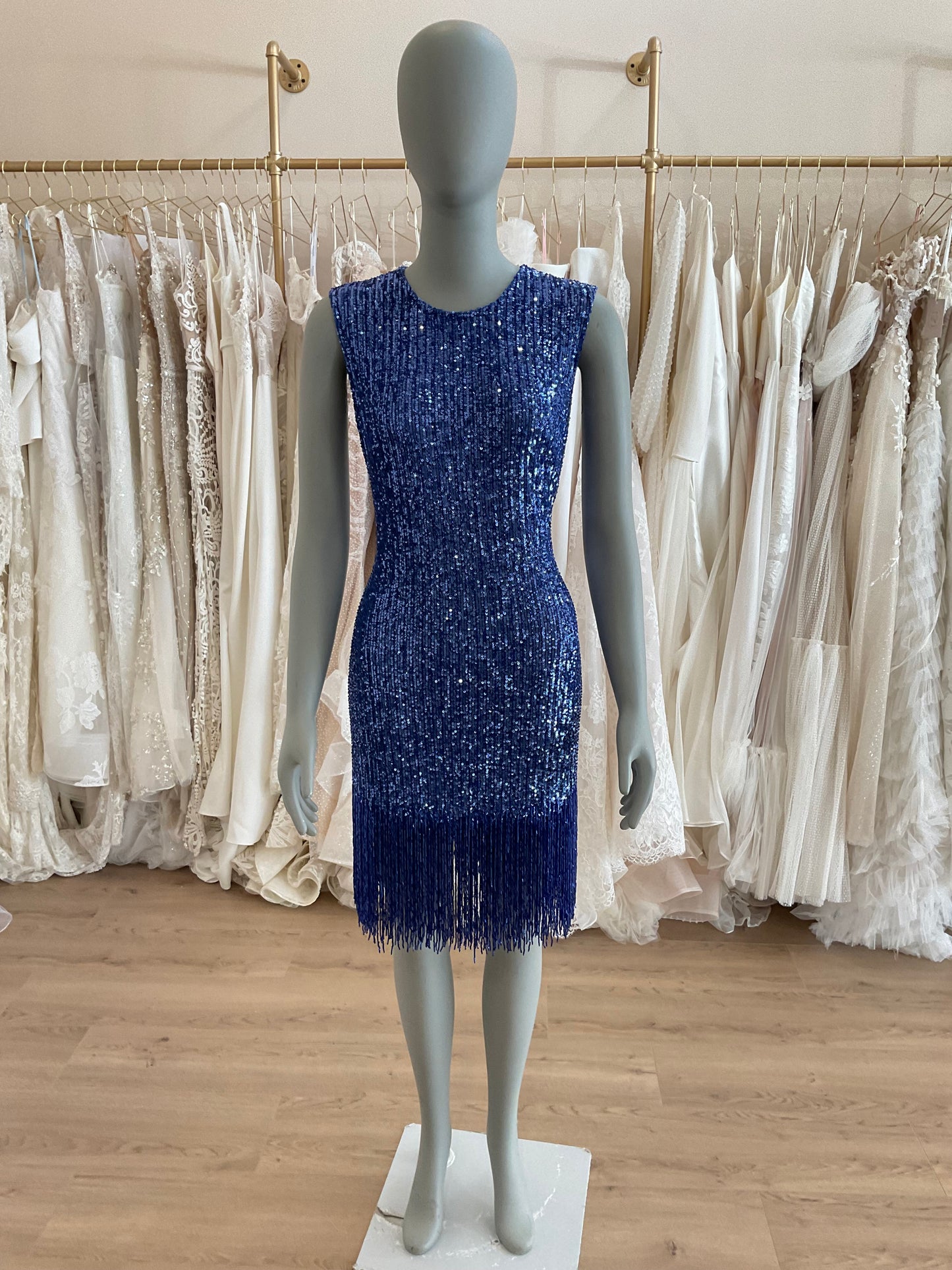 Naeem Khan - Beaded Fringe Sequin Mini Dress