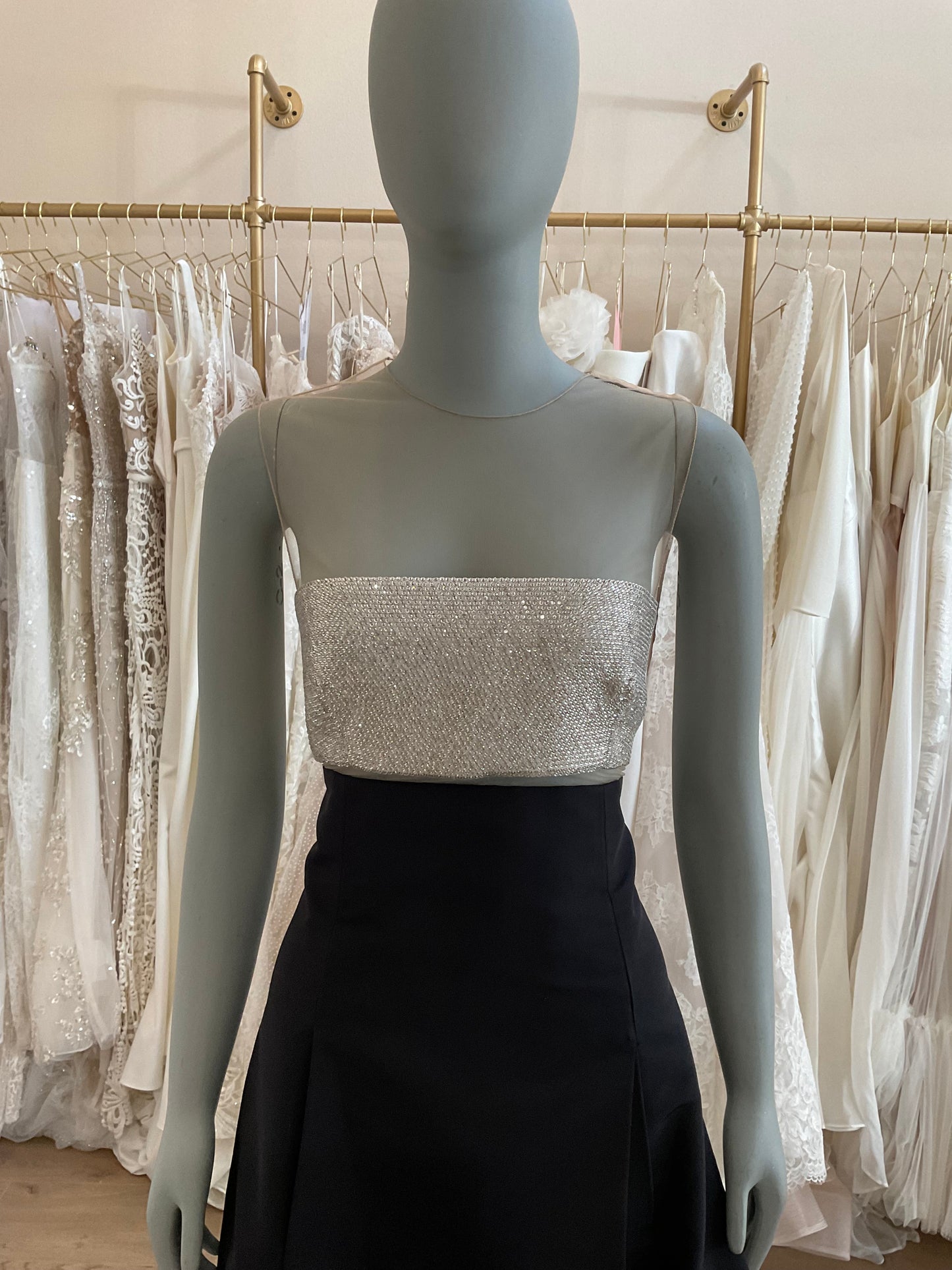 Kaufman Franco - Beaded Bodice Mesh Ballgown