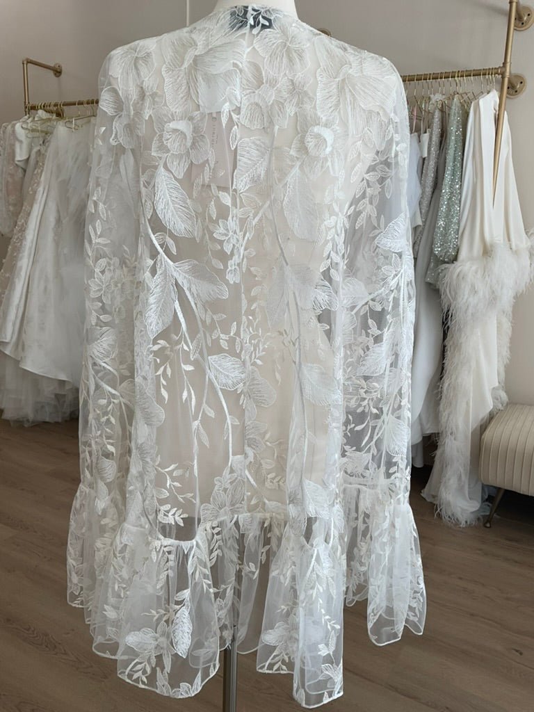 Alexanrda Grecco - Delphina Cape FloralCapes/ScarvesIvory
