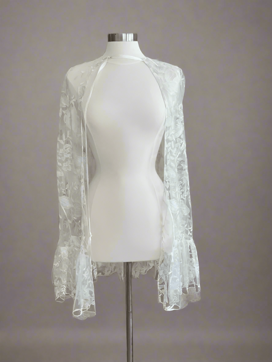 Alexanrda Grecco - Delphina Cape FloralCapes/ScarvesIvory