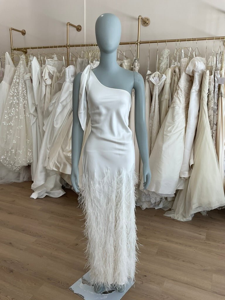 Cult Gaia - Gheta One shoulder Feather & Silk Gown (14)Bridal Events14