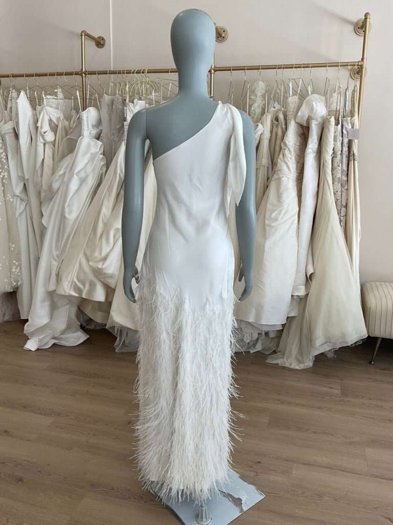 Cult Gaia - Gheta One shoulder Feather & Silk Gown (14)Bridal Events14
