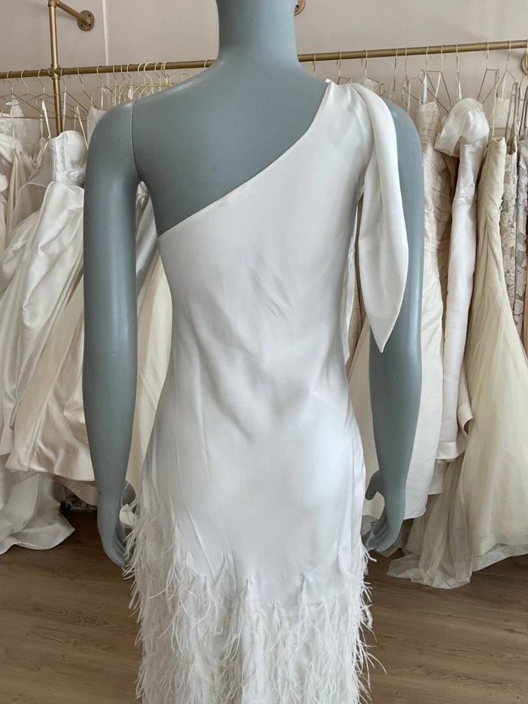 Cult Gaia - Gheta One shoulder Feather & Silk Gown (14)Bridal Events14