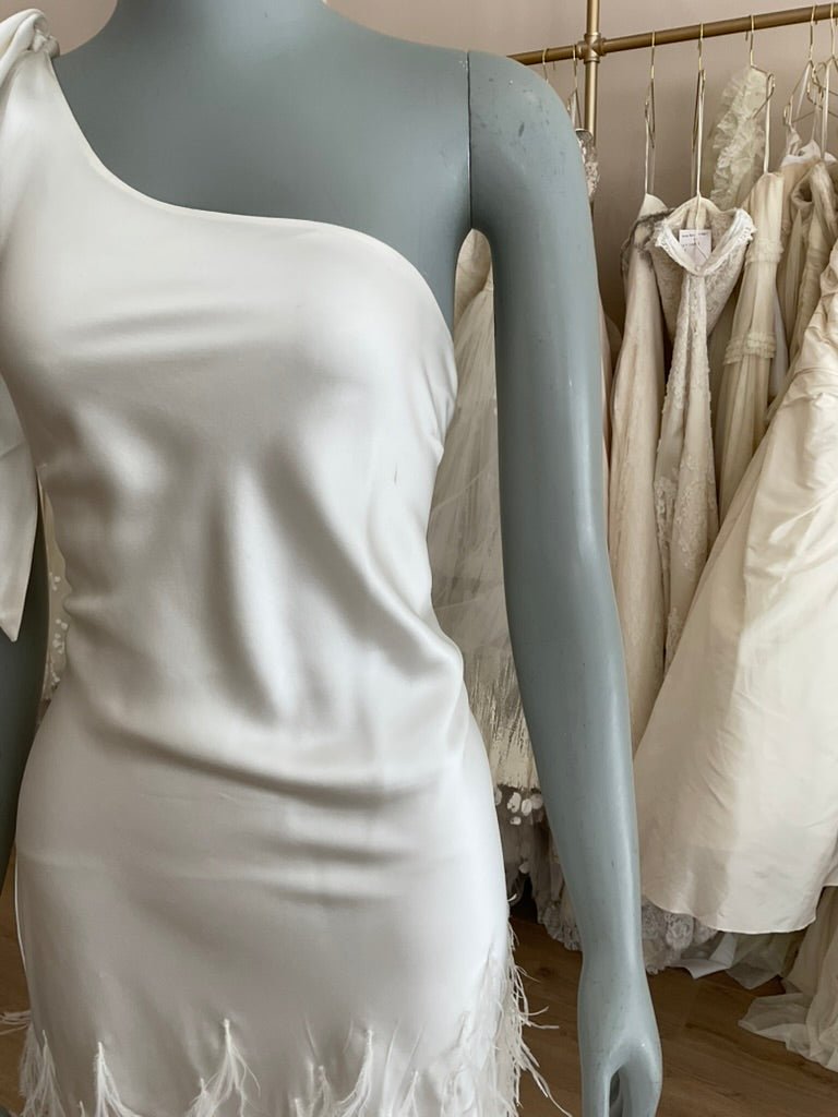 Cult Gaia - Gheta One shoulder Feather & Silk Gown (14)Bridal Events14