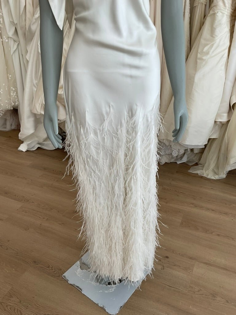 Cult Gaia - Gheta One shoulder Feather & Silk Gown (14)Bridal Events14