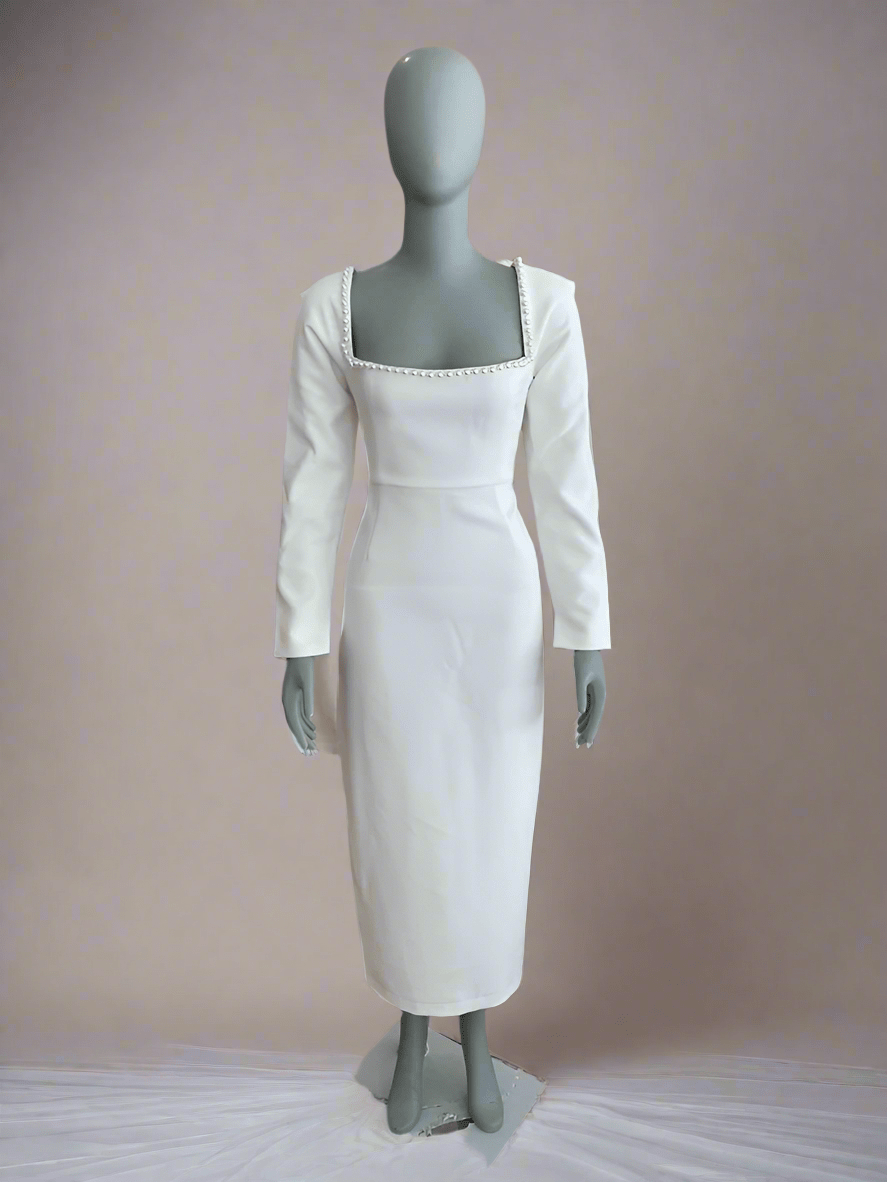 odd muse white midi dress Pearl Trim Midi Dress Odd Muse