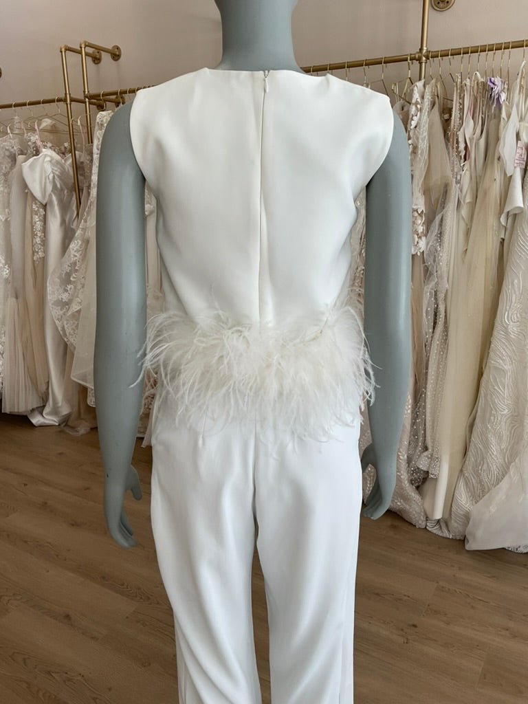 Strut & Bolt - Feather Trim Crop Top and Pants (S)Bridal EventsSmall
