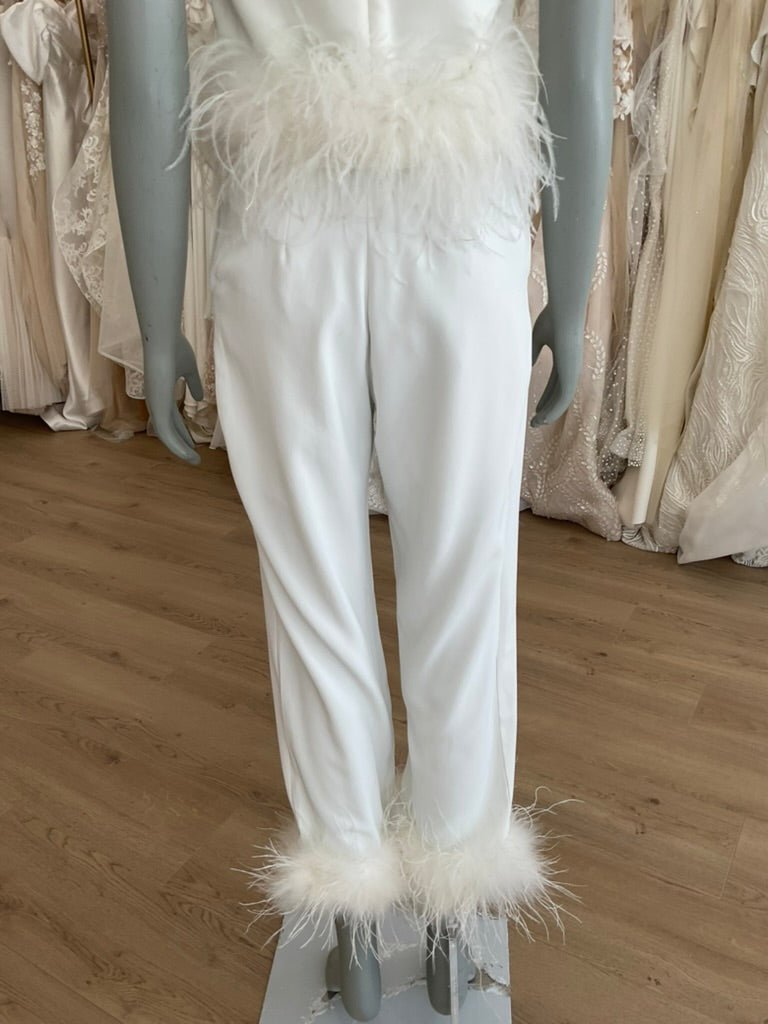 Strut & Bolt - Feather Trim Crop Top and Pants (S)Bridal EventsSmall