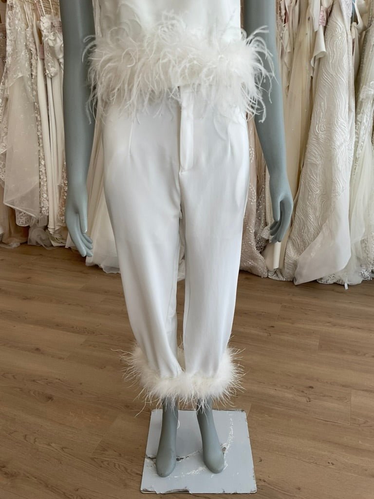 Strut & Bolt - Feather Trim Crop Top and Pants (S)Bridal EventsSmall