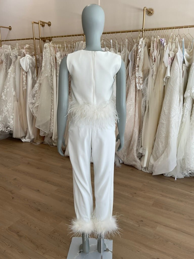 Strut & Bolt - Feather Trim Crop Top and Pants (S)Bridal EventsSmall