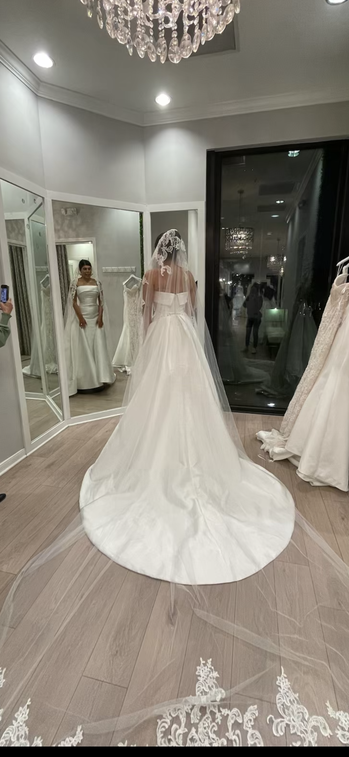 Anne Barge - Newport & Train Trumpet Gown  (12)