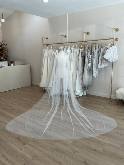Custom - Raw Edge Silk Nylon Cathedral Tulle