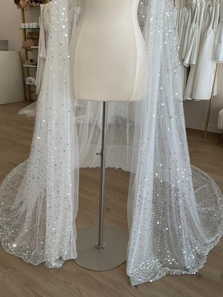 Estee Couture - Custom Sequined Bridal Cape