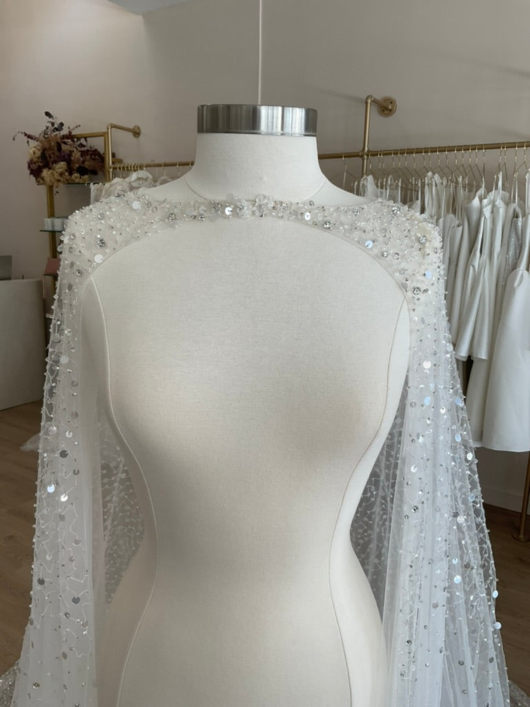 Estee Couture - Custom Sequined Bridal Cape