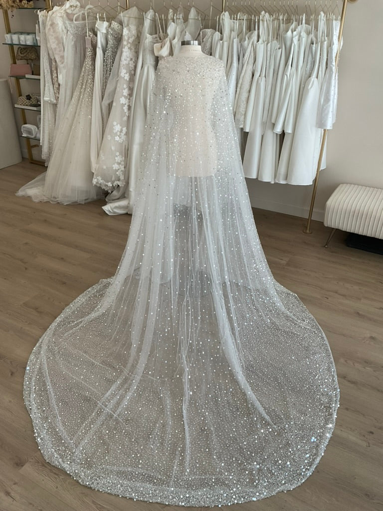 Estee Couture - Custom Sequined Bridal Cape
