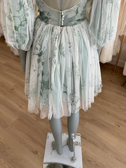 Hermione de Paula - Bougainvillea Hand Painted Tulle Mini  (2)
