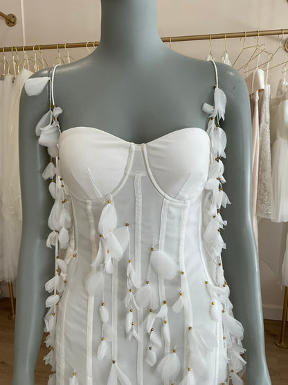 Heiress Beverly Hills - Chiffon Mini Dress with cascading petals (S)