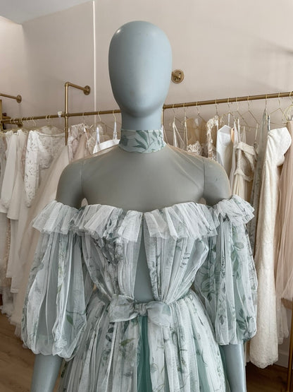 Hermione de Paula - Bougainvillea Hand Painted Tulle Mini  (2)