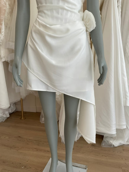 Heiress Beverly Hills - Silk Corset Strapless Flower Mini Dress (S)