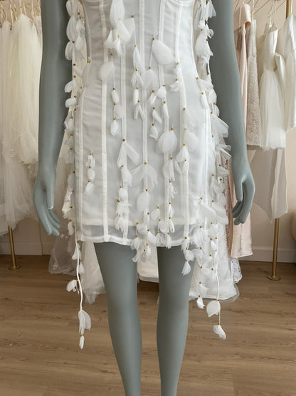 Heiress Beverly Hills - Chiffon Mini Dress with cascading petals (S)