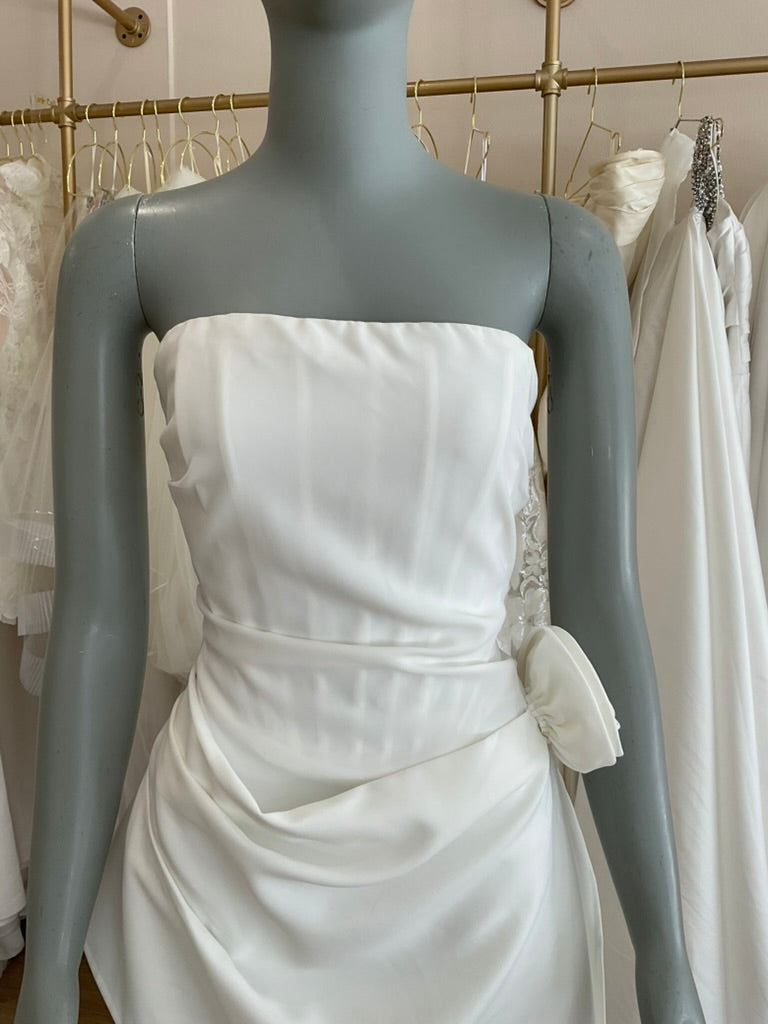 Heiress Beverly Hills - Silk Corset Strapless Flower Mini Dress (S)