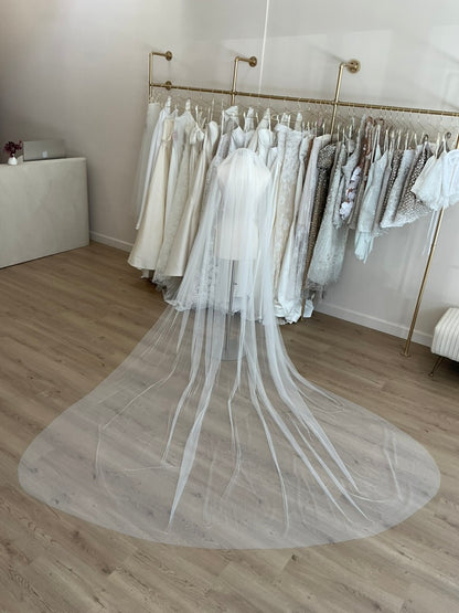 Custom - Raw Edge Silk Nylon Cathedral Tulle