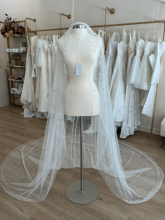 Custom Pearl & Crystal Veil  (Cathedral)