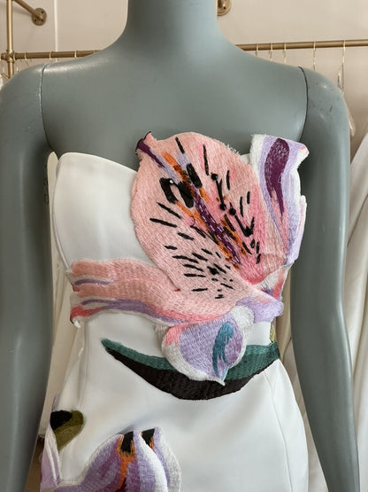 Leo Lin - Rosario Floral Appliqué Bustier Mini (8)