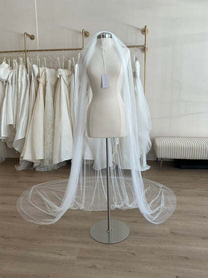 Custom - Net Tulle Raw Edge Cathedral Veil