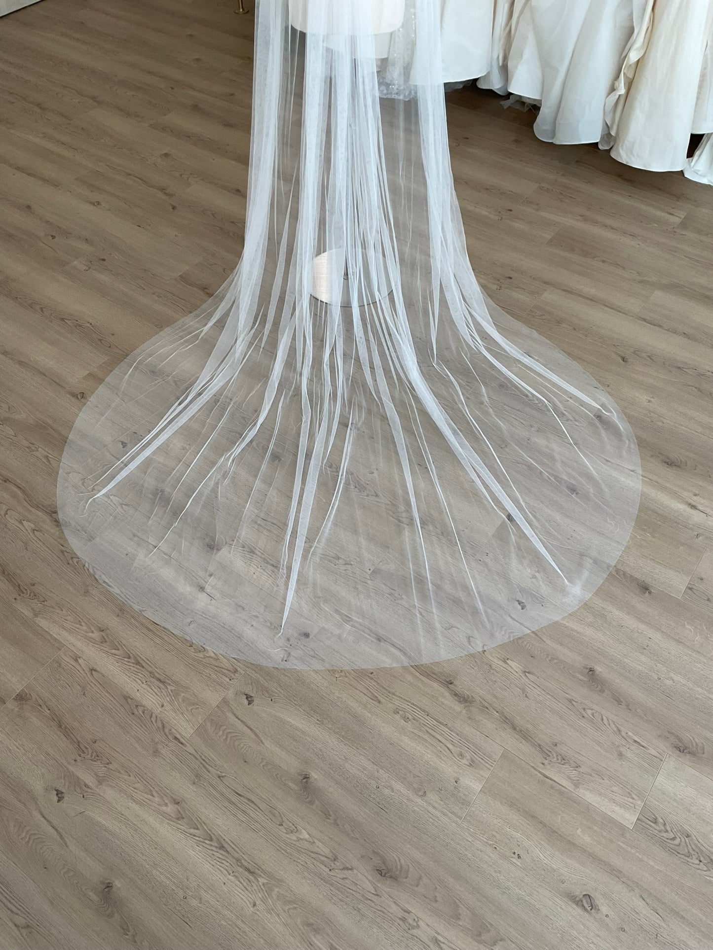 Custom - Net Tulle Raw Edge Cathedral Veil