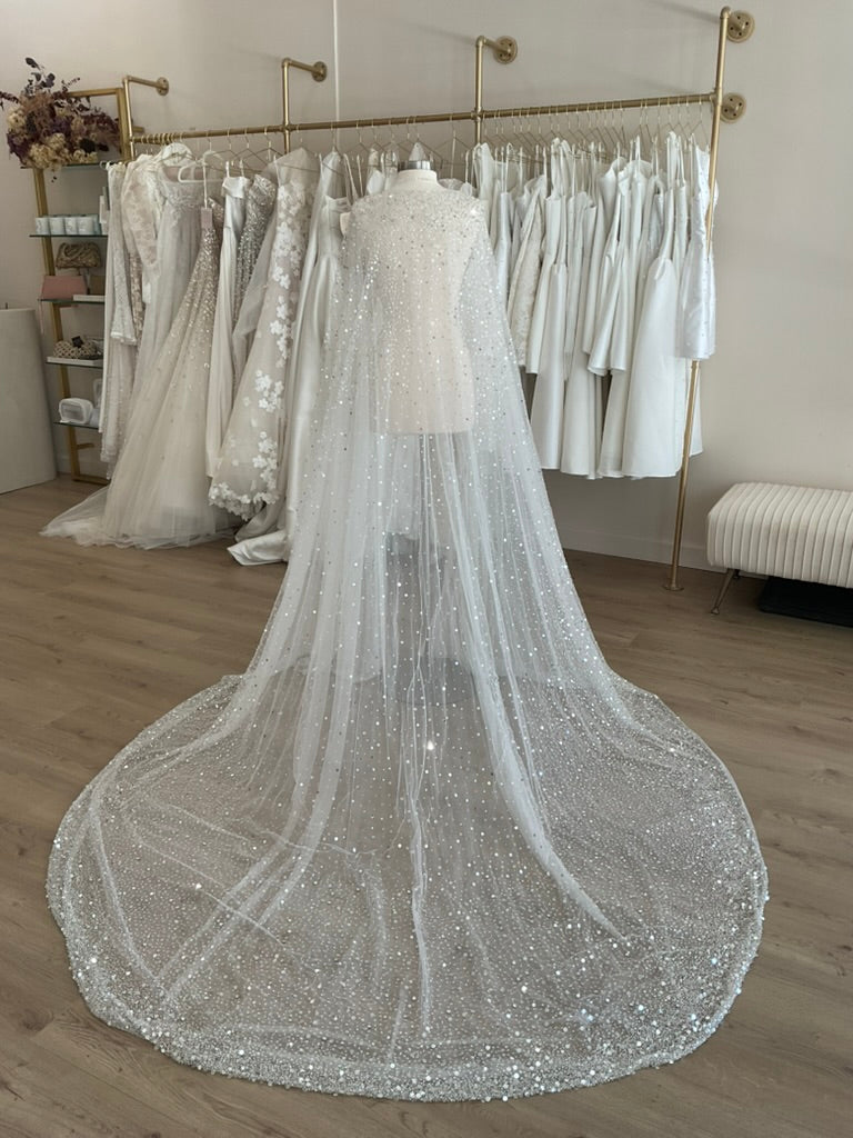 Estee Couture - Custom Sequined Bridal Cape
