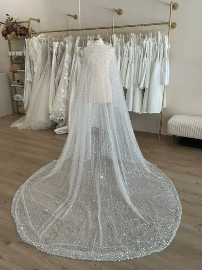Estee Couture - Custom Sequined Bridal Cape