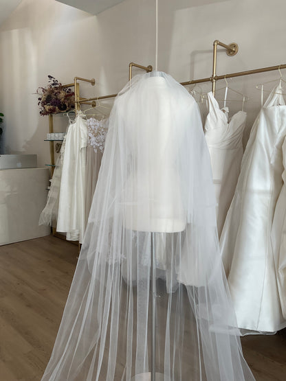 Galia Lahav - Double Layer Cathedral Raw Edge Veil (Cathedral)