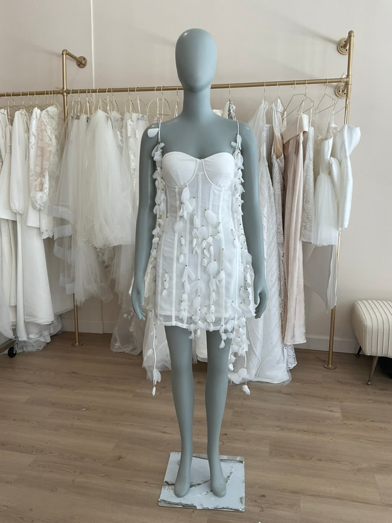 Heiress Beverly Hills - Chiffon Mini Dress with cascading petals (S)