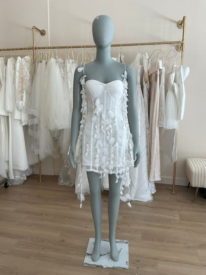 Heiress Beverly Hills - Chiffon Mini Dress with cascading petals (S)