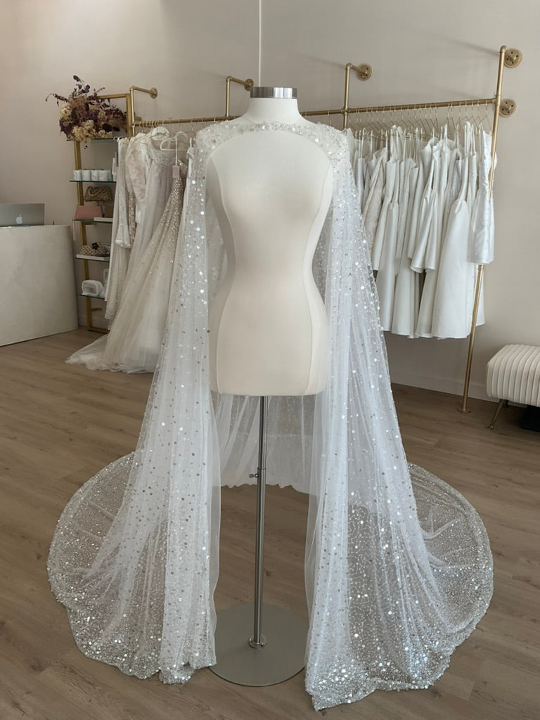 Estee Couture - Custom Sequined Bridal Cape
