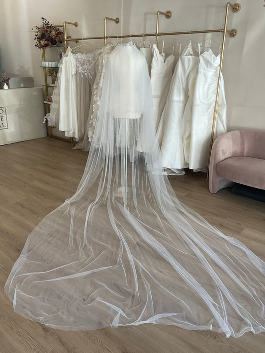 Galia Lahav - Double Layer Cathedral Raw Edge Veil (Cathedral)