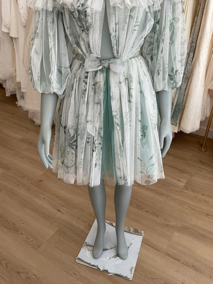 Hermione de Paula - Bougainvillea Hand Painted Tulle Mini  (2)