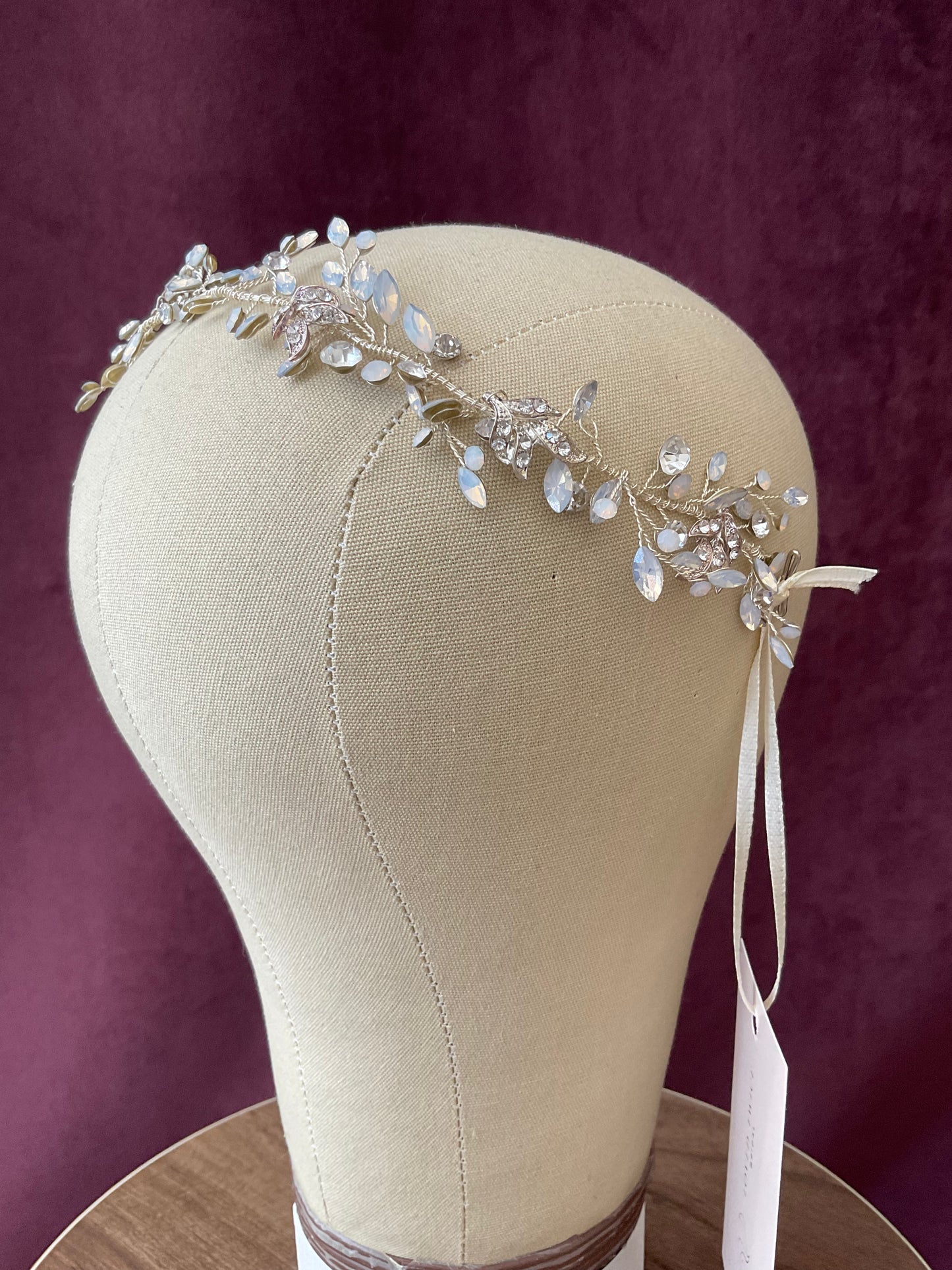 Silver and Opal Hair Vine