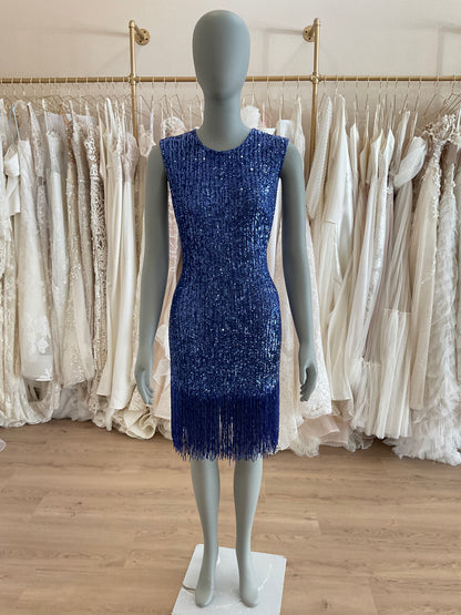 Naeem Khan - Beaded Fringe Sequin Mini Dress
