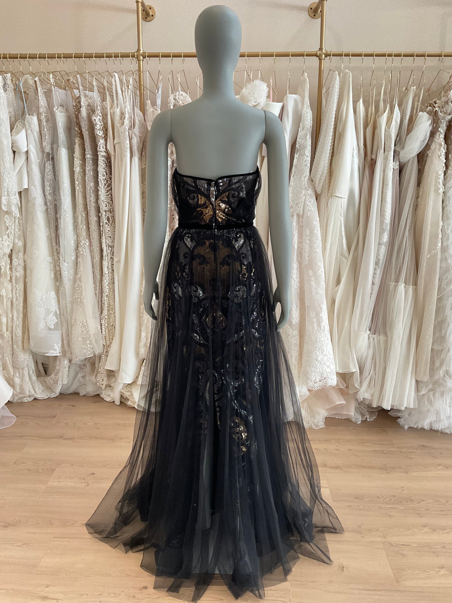 Marchesa Notte - Strapless Tulle and Sequin Gown