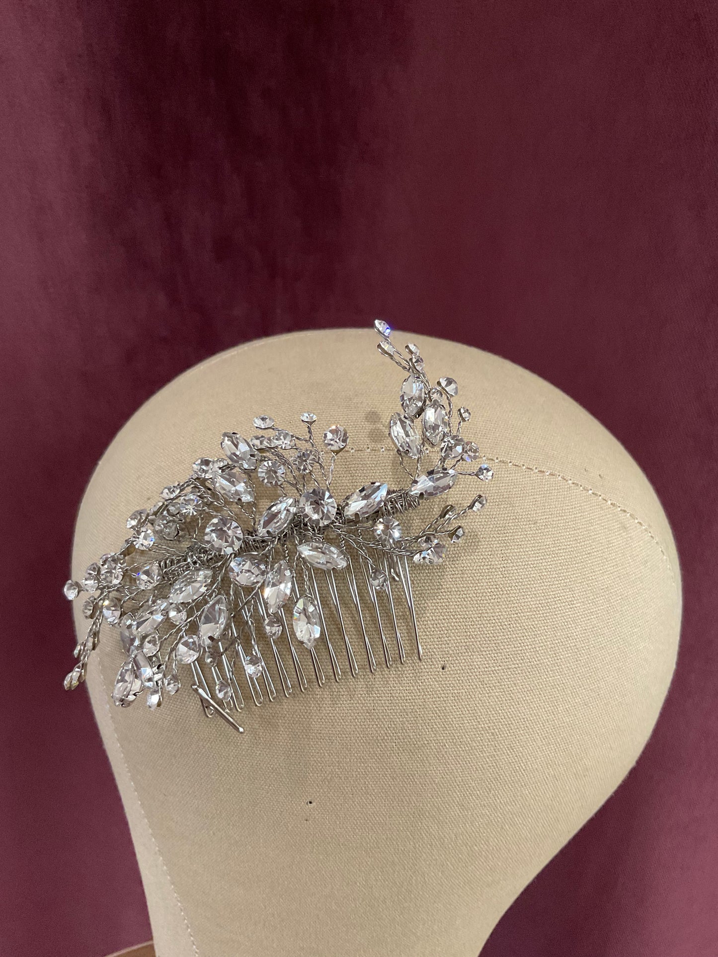 French Love - Silver Hair Comb