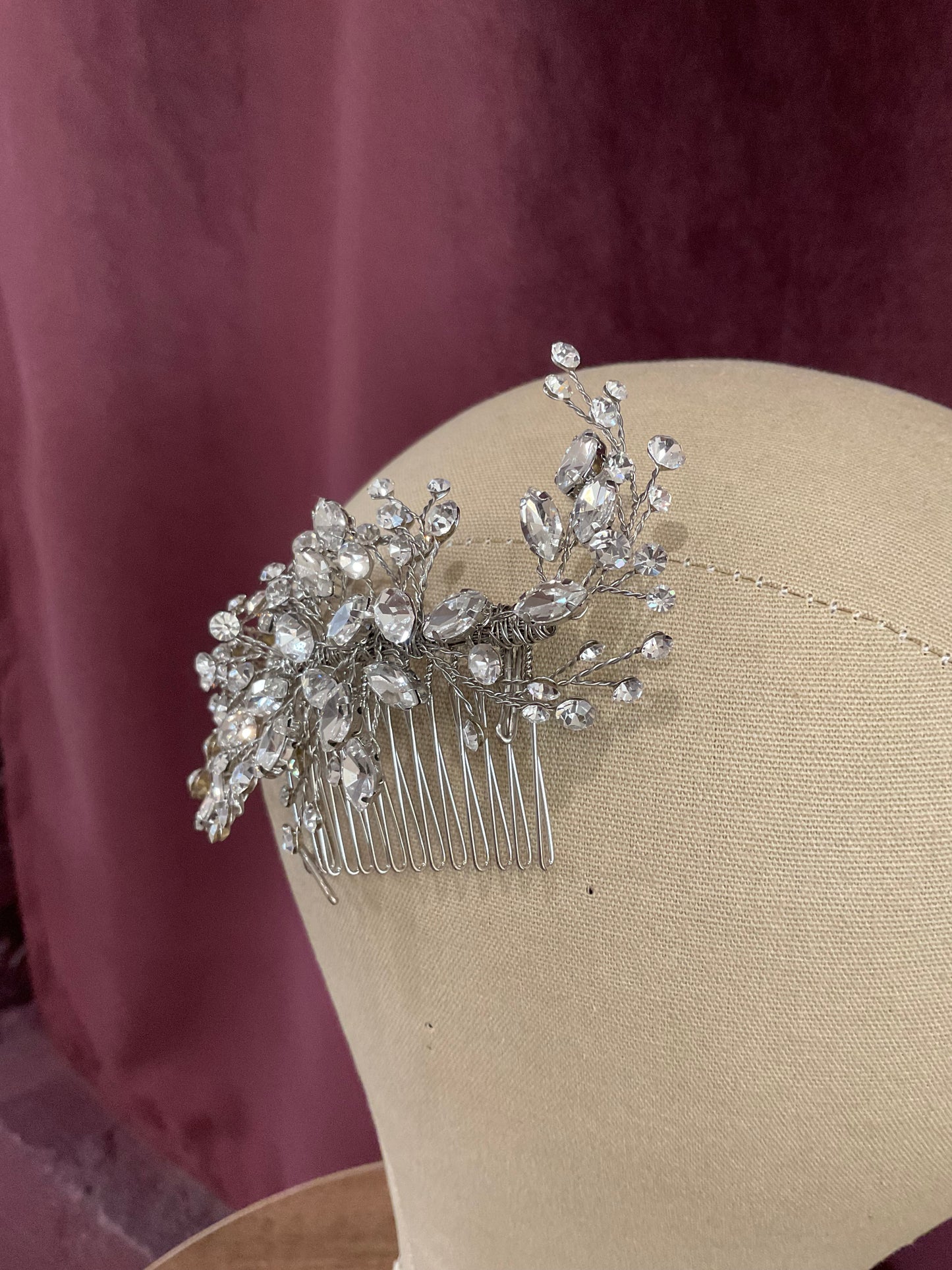 French Love - Silver Hair Comb
