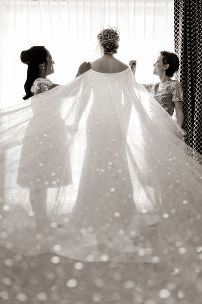 Estee Couture - Custom Sequined Bridal Cape