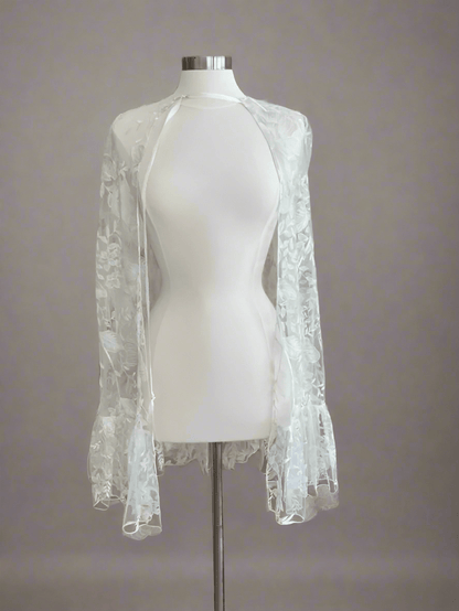 Alexanrda Grecco - Delphina Cape FloralCapes/ScarvesIvory